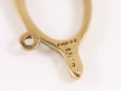 WISHBONE CHARM VINTAGE 9CT GOLD 375 CHARMS PENDANT CG84