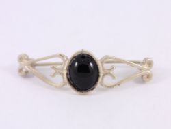 ONYX BROOCH STERLING SILVER LADIES STUNNING 925 3.3G ST36