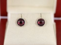 RUBY EARRINGS STERLING SILVER LADIES STUNNING 925 1.3G ST23