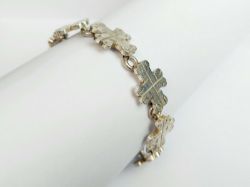 VINTAGE CROSS LINK BRACELET MEXICO STERLING SILVER LADIES 8