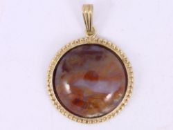 AGATE PENDANT STERLING SILVER GOLD LADIES STUNNING 925 4.1G OM74