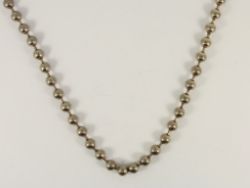 BEAD LINK CHAIN NECKLACE STERLING SILVER 16