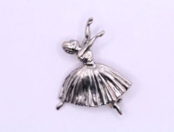 BALLERINA BROOCH STERLING SILVER VINTAGE RUSSIAN BROACH LADIES GIFT 4.4G AAC117