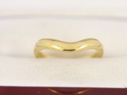 CURVED WEDDING BAND 18CT GOLD LADIES RING SIZE L 1/4 750 2.9G BP56