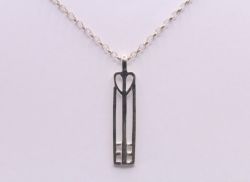 LOVE HEART SQUARES PENDANT CHAIN NECKLACE 17.75