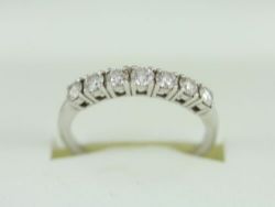 DIAMOND SEVEN STONE RING 18CT WHITE GOLD LADIES SIZE L 750 2.4G CX49