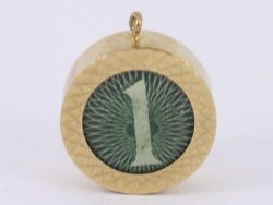 ONE POUND NOTE CHARM VINTAGE 9CT GOLD 375 CHARMS PENDANT 3.5G AM8