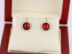 CARNELIAN EARRINGS STERLING SILVER LADIES STUNNING 925 1.2G ST18