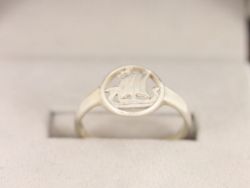 VIKING LONGSHIP RING SHETLAND SILVER STERLING LADIES SIZE Q 1/2 925 2.2G CK90