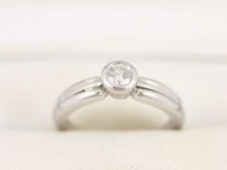 DIAMOND SOLITAIRE RING 18CT WHITE GOLD LADIES SIZE K 1/2 750 4.7G