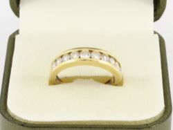 DIAMOND HALF ETERNITY RING 18CT GOLD LADIES SIZE O 750 5.1G
