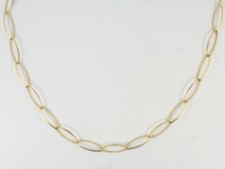 MARQUIS LINK CHAIN NECKLACE STERLING SILVER LADIES STUNNING 39.25