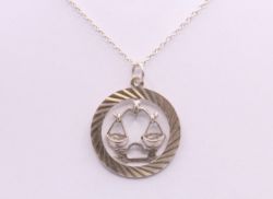 ANCIENT GREEK SCALES PENDANT CHAIN NECKLACE 17.75