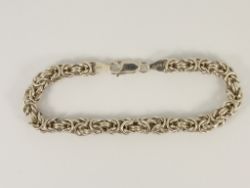 BYZANTINE CHAIN BRACELET STERLING SILVER STUNNING 7.75
