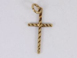 CROSS PENDANT 9CT GOLD LADIES GENTS CRUCIFIX 375 0.5G AQ16