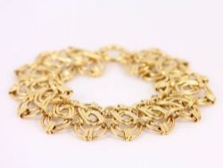 LADIES BRACELET 9CT GOLD STUNNING ITALIAN 375 13G SH57