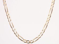 FIGARO CHAIN NECKLACE 9CT GOLD LADIES STUNNING 21.5