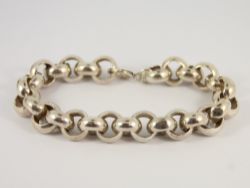 ROLO CHAIN BRACELET STERLING SILVER LADIES STUNNING 925 40.2G IC71