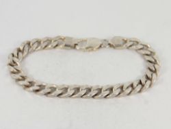 CURB CHAIN BRACELET STERLING SILVER GENTS THICK HEAVY 8.5