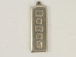 VINTAGE BULLION BAR PENDANT STERLING SILVER SHEFFIELD 1977 925 15.7G ID55