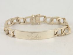 VINTAGE IDENTITY BRACELET STERLING SILVER JOHN CURB CHAIN HEAVY 925 31.5G GF28