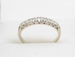 DIAMOND ETERNITY RING 18CT WHITE GOLD LADIES ENGAGEMENT SIZE K 1/2 W5