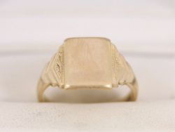 SIGNET RING 9CT GOLD GENTS STUNNING SIZE S 375 5G BW52