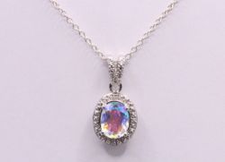 DIAMOND PENDANT CHARM CHAIN NECKLACE 18