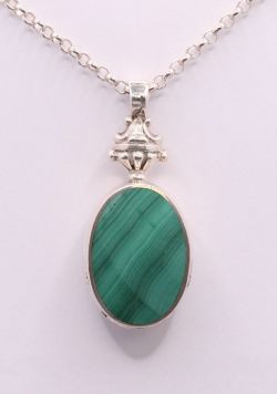 STERLING SILVER LAPIS LAZULI GEM PENDANT CHARM CHAIN NECKLACE 20