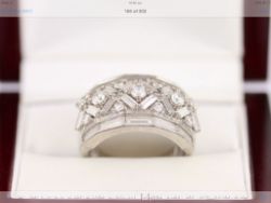 CLUSTER RING STERLING SILVER LADIES STUNNING SIZE Q 925 6.6G AX71