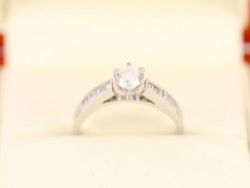 DIAMOND SOLITAIRE RING 18CT WHITE GOLD LADIES SIZE L 750 3G