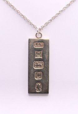 STERLING SILVER BULLION PENDANT CHARM CHAIN NECKLACE 22