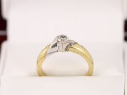 DIAMOND SOLITAIRE RING 18CT GOLD BEAUTIFUL LADIES SIZE H 1/2 750 Z59