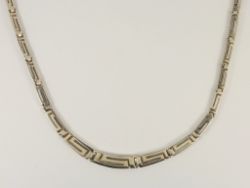 GREEK PATTERN NECKLACE STERLING SILVER LADIES STUNNING 17