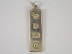 VINTAGE BULLION BAR PENDANT STERLING SILVER SHEFFIELD 1978 925 15.3G IC79