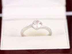 SOLITAIRE RING STERLING SILVER LADIES STUNNING SIZE N 1/2 925 2.4G AX43
