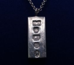 925 STERLING SILVER 1977 CHAIN NECKLACE BULLION PENDANT LENGTH 22