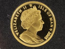 2005 ISLE OF MAN GOLD PROOF CROWN COIN SET POBJOY MINT STEAM PACKET COMPANY