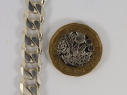 CURB CHAIN BRACELET STERLING SILVER GENTS THICK HEAVY 8.5