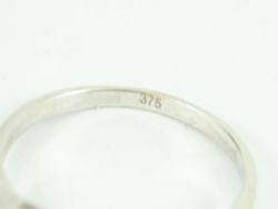 TRILOGY RING 9CT WHITE GOLD LADIES STUNNING SIZE Q 1/4 375 2.9G EQ79