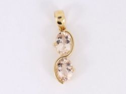 ROSE DANBURITE PENDANT 10K GOLD LADIES STUNNING 375 1.6G SH17