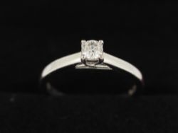 FOREVER DIAMOND SOLITAIRE RING 9CT WHITE GOLD LADIES SIZE O 1/2 375 3.1G EM25