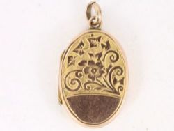 LOCKET PENDANT 9CT BACK AND FRONT LADIES STUNNING 2.8G CJ69