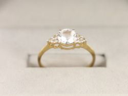 SOLITAIRE RING 9CT GOLD LADIES STUNNING SIZE N 1/2 375 1.4G CJ90