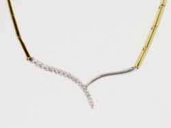 ESPREE DIAMOND NECKLACE 18CT GOLD TWO TONE LADIES STUNNING 750 13.9G