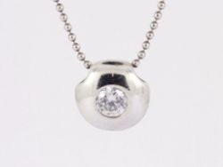 SOLITAIRE PENDANT STERLING SILVER LADIES STUNNING NECKLACE 925 6.6G AS32