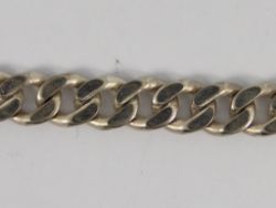 CURB CHAIN NECKLACE STERLING SILVER GENTS THICK HEAVY 19.5