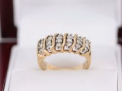 DIAMOND CLUSTER RING 10K GOLD LADIES 10CT SIZE N 1/2 N17