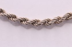 STERLING SILVER TWISTED ROPE CHAIN NECKLACE 24.5