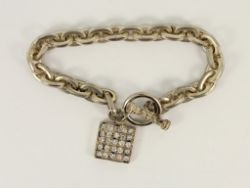 CLUSTER PENDANT BRACELET STERLING SILVER LADIES STUNNING 7